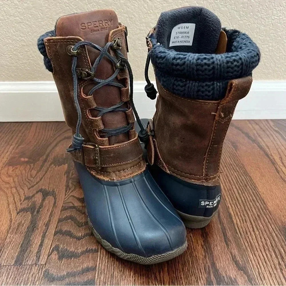 Sperry Top Sider Women's Saltwater Misty Rain Boot Sz 6 Brown Leather  STS95908 - Picture 2 of 16